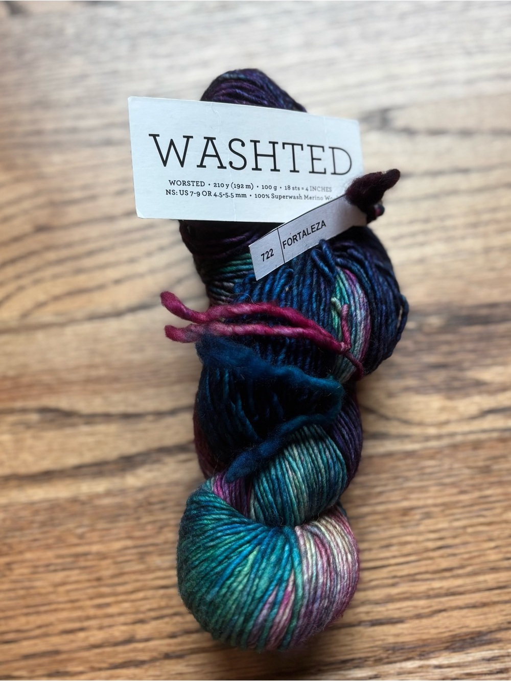 Malabrigo Yarn Washted 722 Fortaleza Teal Blue 100% SW Merino Wool Single Ply